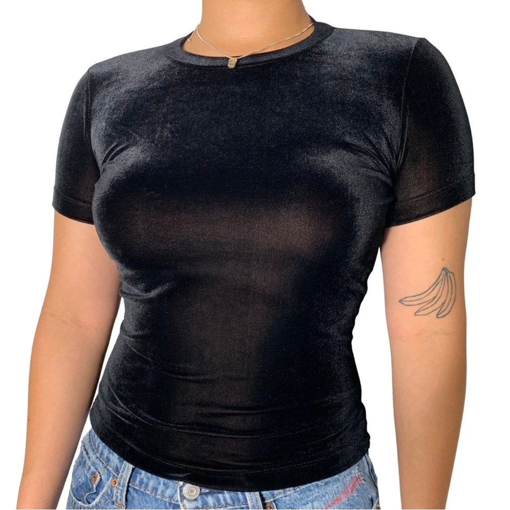 Vintage Velvet BCBG Black Top - XS